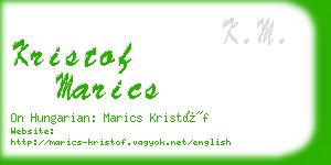 kristof marics business card